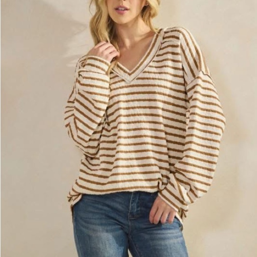 Striped V-Neck Sweater